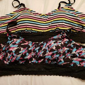 Torrid Lightly Lined Cotton Multicolor Bralettes set of two